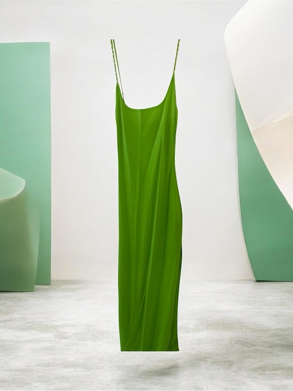 Hera Collection Bright Green Slip Maxi Dress